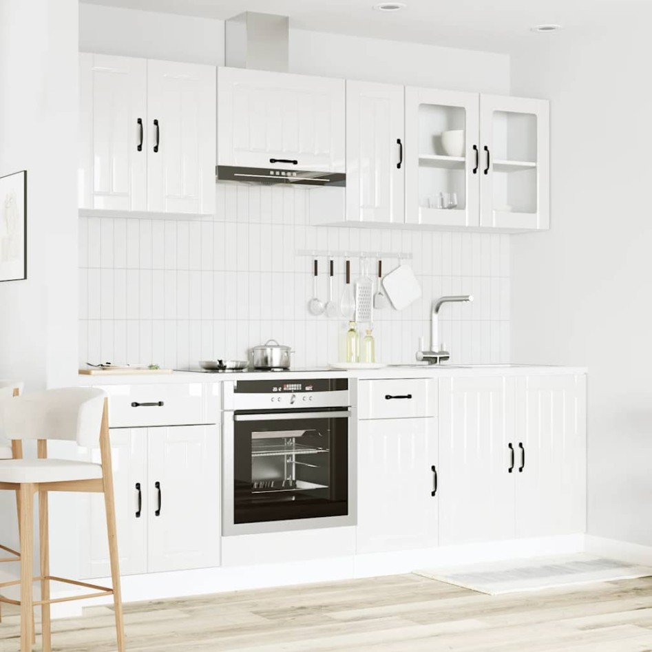 Mueble cocina Kalmar blanco de alto brillo 8
