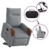 Sillón reclinable elevable de tela gris