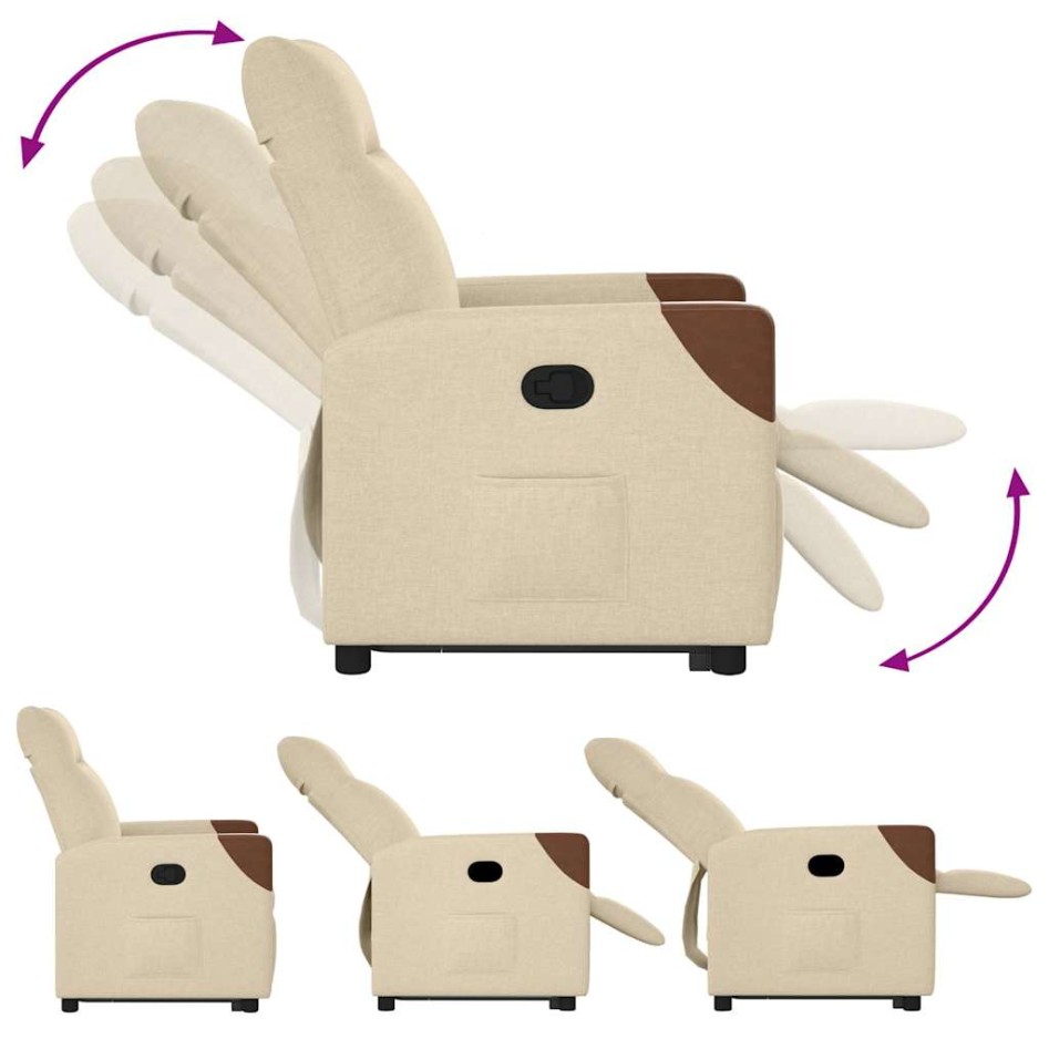 Sillón reclinable elevable de tela color