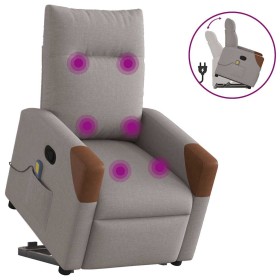Sillón reclinable de masaje elevable tela gris