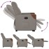 Sillón eléctrico reclinable elevable de tela gris