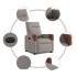 Sillón eléctrico reclinable elevable de tela gris