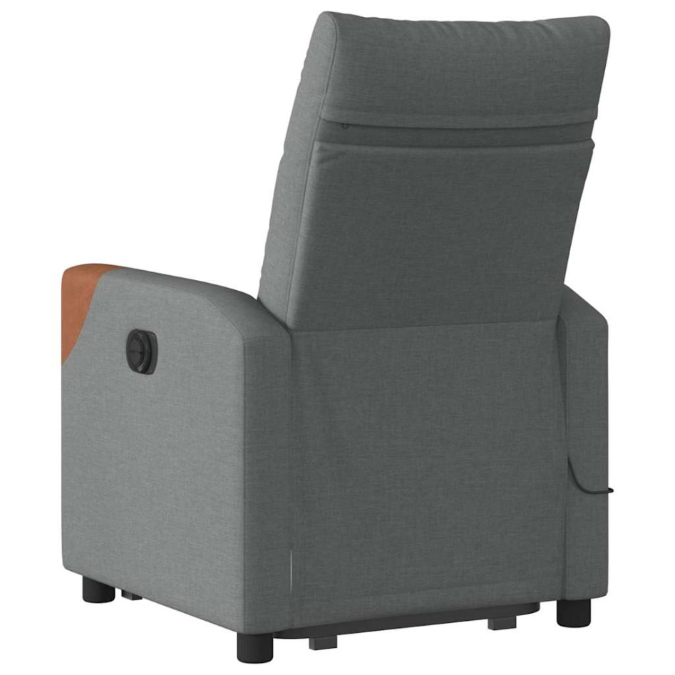 Sillón de masaje eléctrico reclinable elevable tela gris