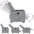 Sillón reclinable eléctrico tela gris