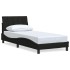 Estructura de cama sin colchón tela negro 80x200