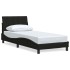Estructura de cama sin colchón tela negro 90x190