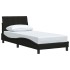 Estructura de cama sin colchón tela negro 90x190