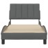 Estructura de cama sin colchón tela gris oscuro 90x200