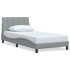 Estructura de cama sin colchón tela gris claro 90x200