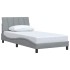 Estructura de cama sin colchón tela gris claro 90x200