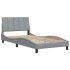 Estructura de cama sin colchón tela gris claro 90x200