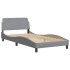 Estructura de cama sin colchón tela gris claro 90x200