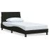 Estructura de cama sin colchón tela negro 100x200