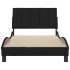 Estructura de cama sin colchón tela negro 100x200