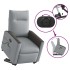 Sillón de masaje reclinable de pie de tela gris