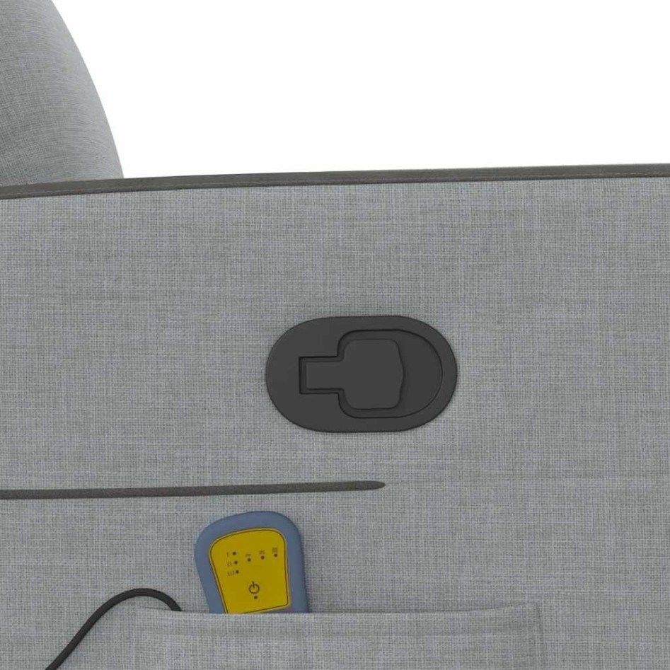 Sillón de masaje reclinable de pie de tela gris