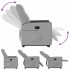Sillón eléctrico reclinable elevable de tela gris