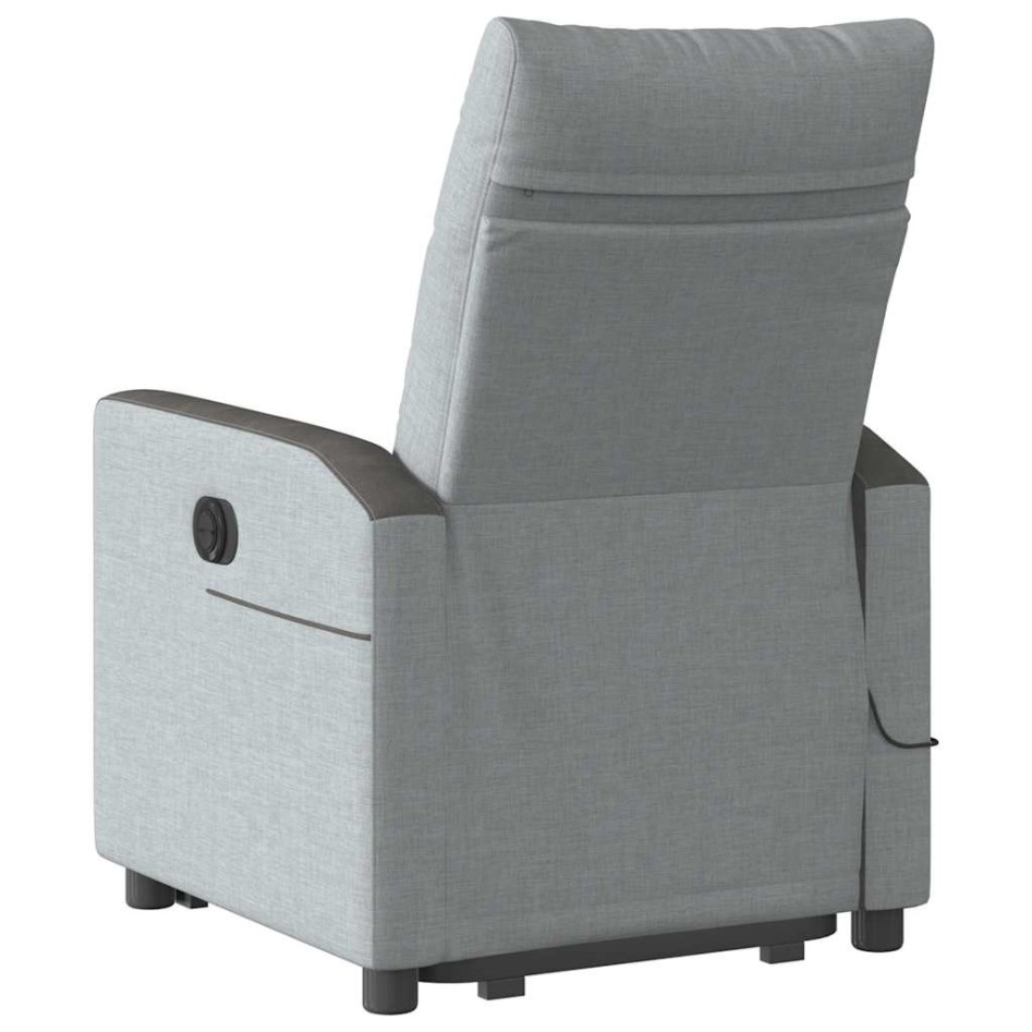 Sillón de masaje eléctrico reclinable elevable tela gris
