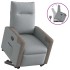 Sillón reclinable elevable de tela gris
