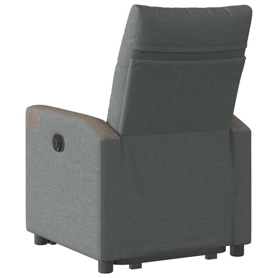 Sillón eléctrico reclinable elevable de tela gris