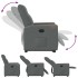 Sillón eléctrico reclinable elevable de tela gris