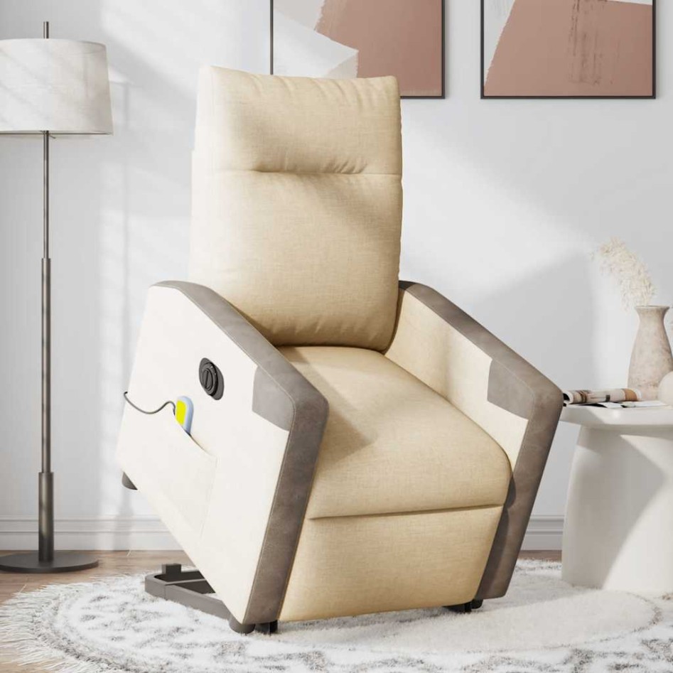 Sillón de masaje eléctrico reclinable elevable tela