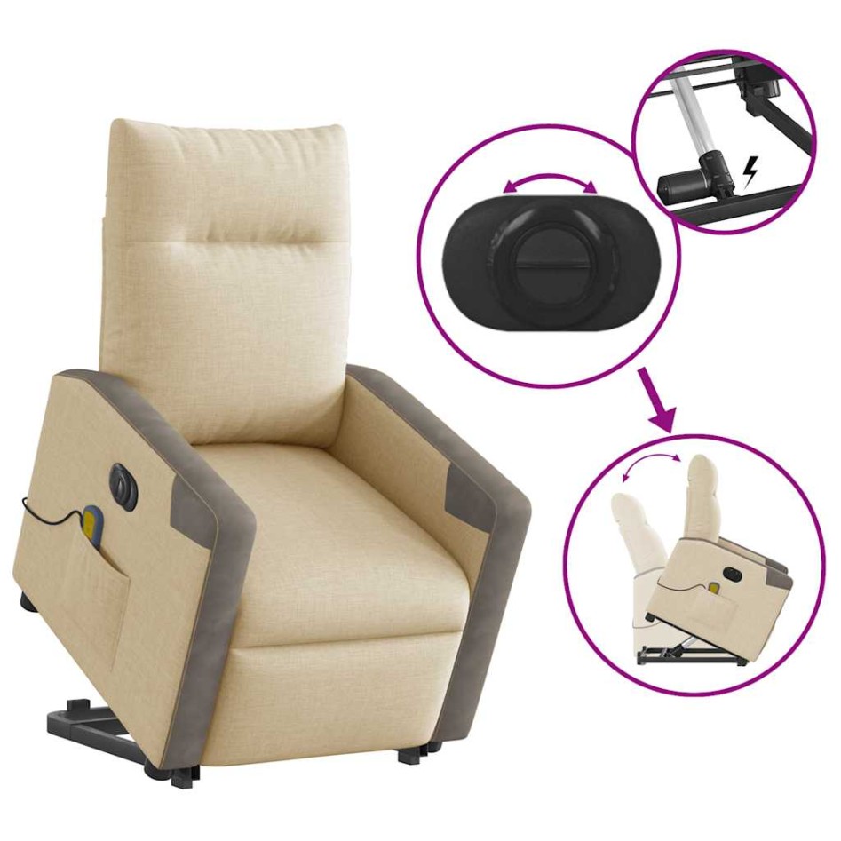 Sillón de masaje eléctrico reclinable elevable tela