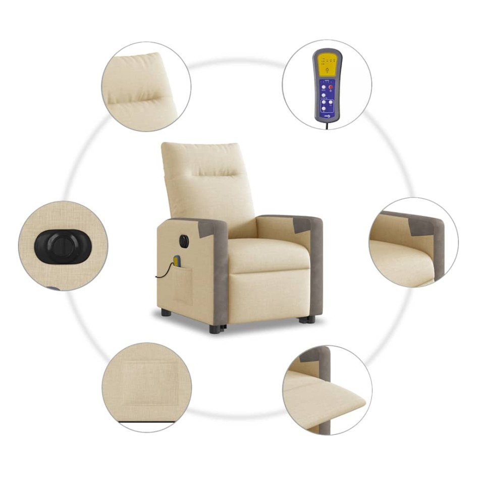 Sillón de masaje eléctrico reclinable elevable tela