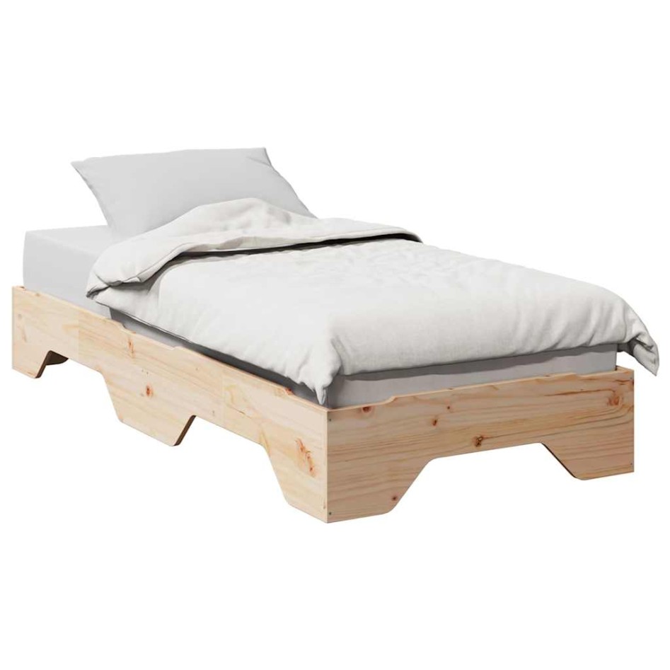 Estructura de cama sin colchón apilable 75x190 cm madera