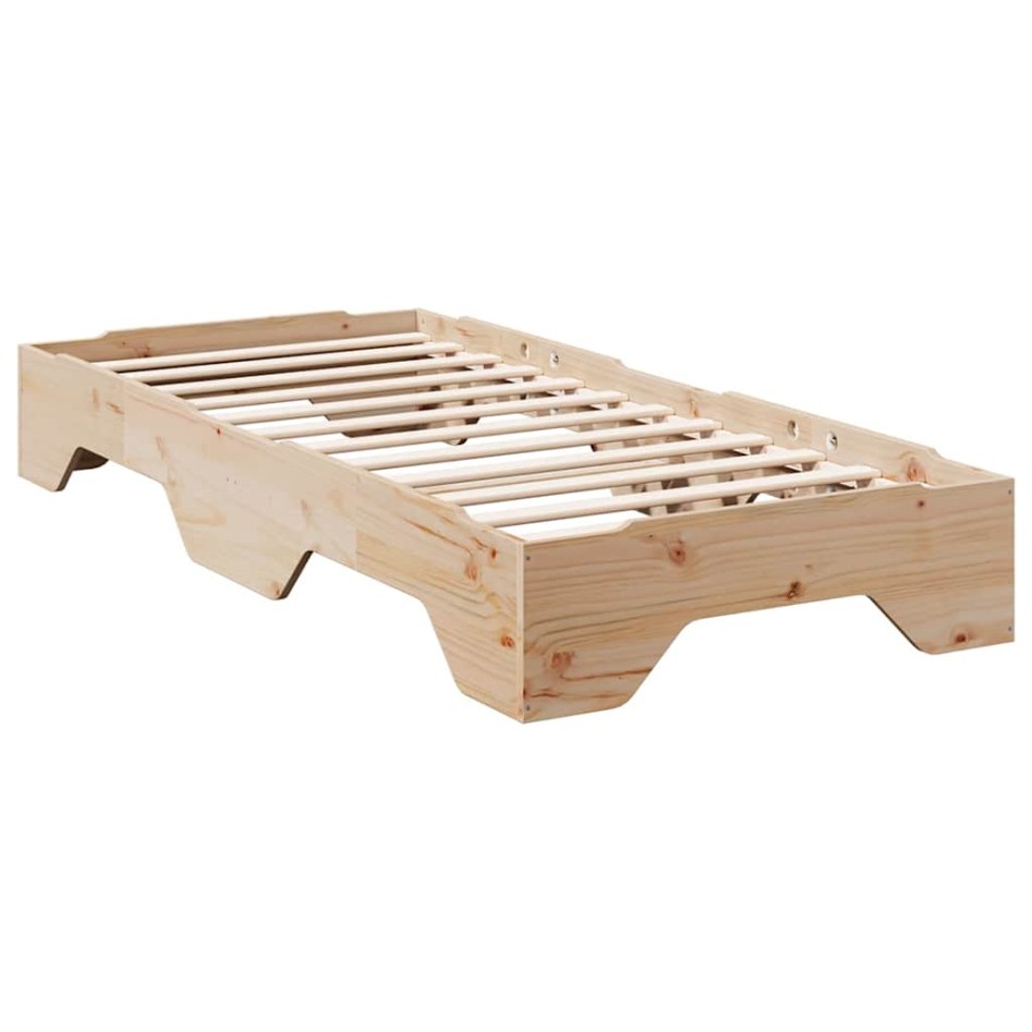 Estructura de cama sin colchón apilable 75x190 cm madera