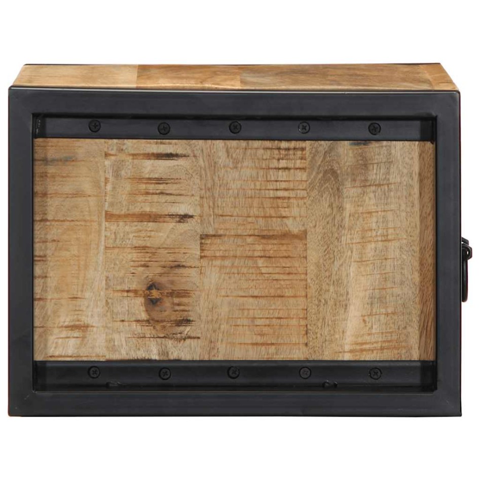 Mesitas de noche 2 piezas 40x35x25cm madera maciza rugosa