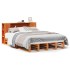Cama con estantería sin colchón madera maciza marrón 150x200
