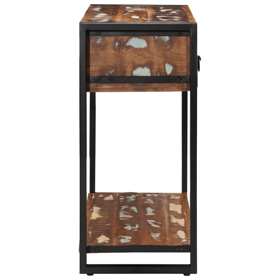 Mesa consola multicolor madera maciza reciclada 100x35x75