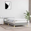 Estructura de cama sin colchón tela gris claro 90x190 cm