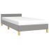Estructura de cama sin colchón tela gris claro 90x190