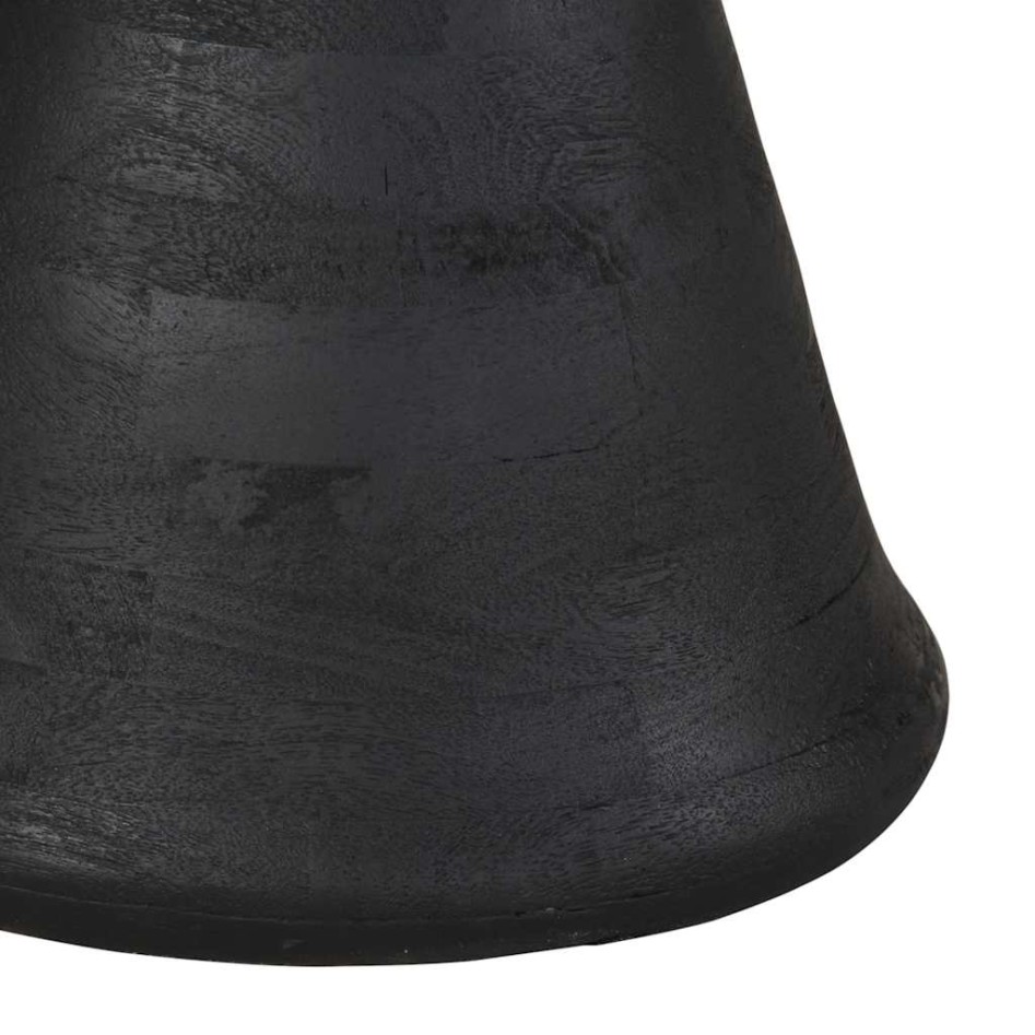 Mesa auxiliar madera maciza de mango negra Ø50x40