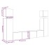 Conjunto de mueble de TV 8 piezas montado la pared madera