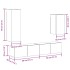 Conjunto de mueble de TV 4 piezas montado la pared madera