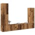 Conjunto de mueble de TV 4 piezas montado la pared madera