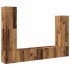 Conjunto de mueble de TV 4 piezas montado la pared madera