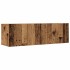 Conjunto de mueble de TV 4 piezas montado la pared madera