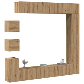 Mueble para TV de pared madera contrachapada artesanal 9