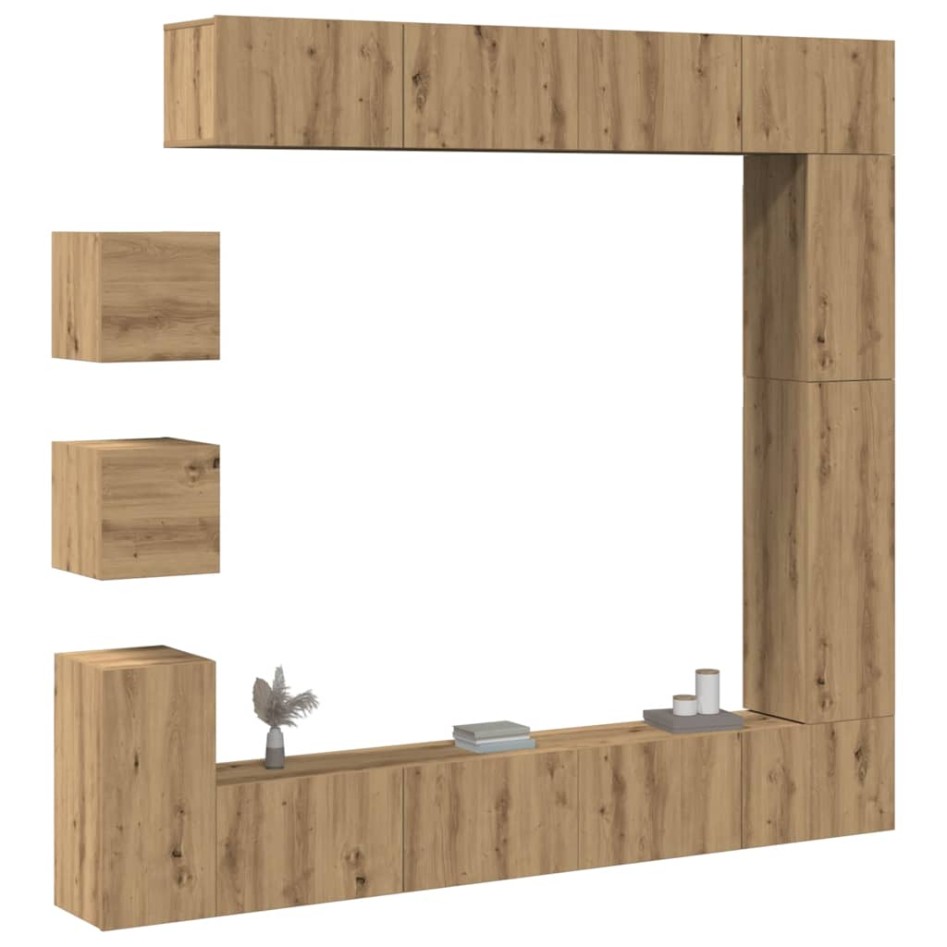 Mueble para TV de pared madera contrachapada artesanal 9