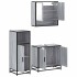 Set de muebles de baño 3 pzas madera contrachapada gris