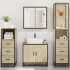Juego de muebles de baño 4 pzas contrachapada roble