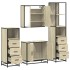 Juego de muebles de baño 4 pzas contrachapada roble