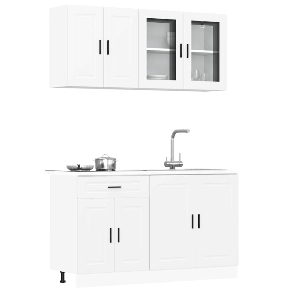 Mueble de cocina Kalmar blanco 4 piezas madera