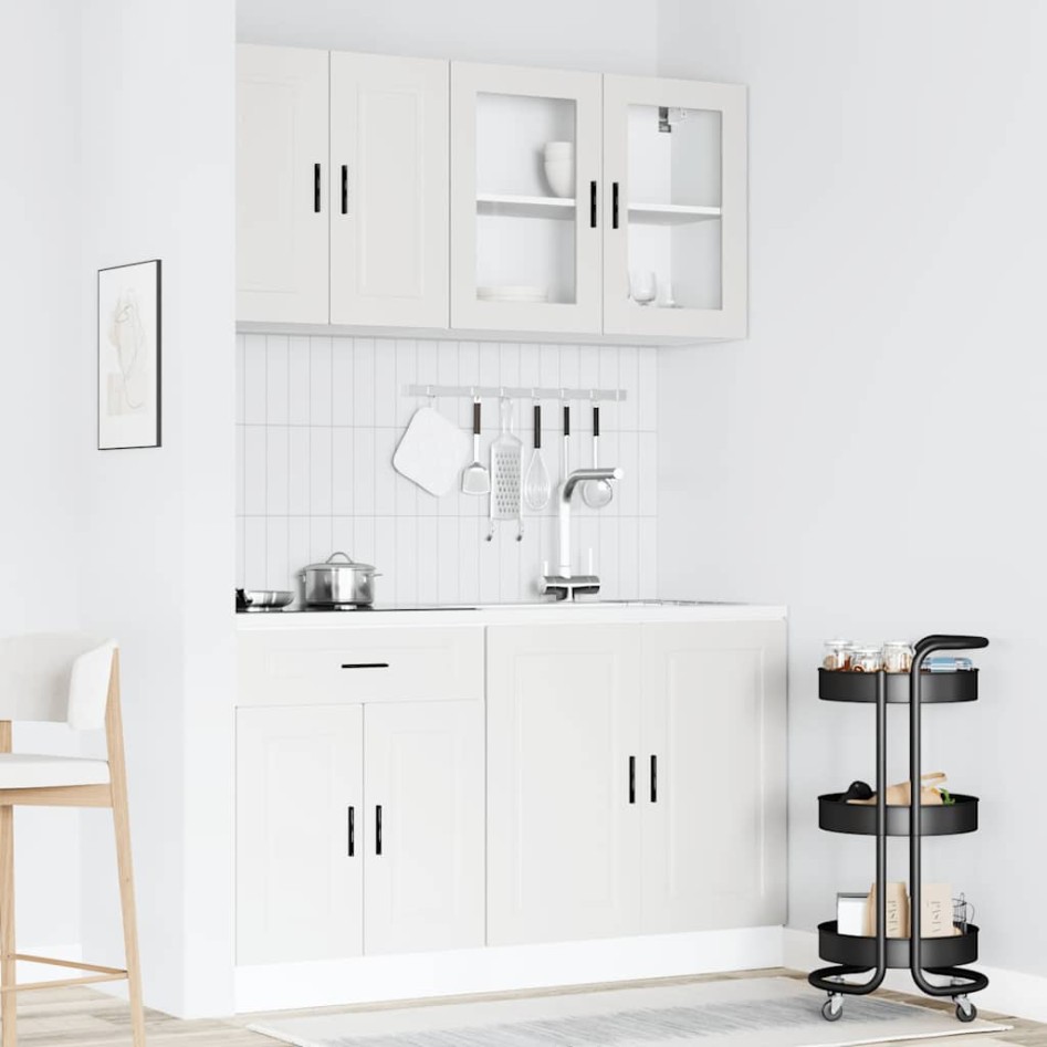 Mueble de cocina Kalmar blanco 4 piezas madera