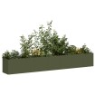 Jardinera de acero laminado en frío verde oliva 280x40x40 cm