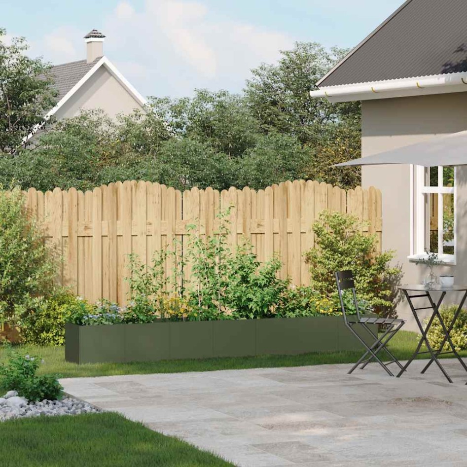 Jardinera de acero laminado en frío verde oliva 280x40x40